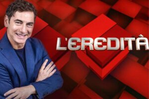 Marco Liorni e logo eredità